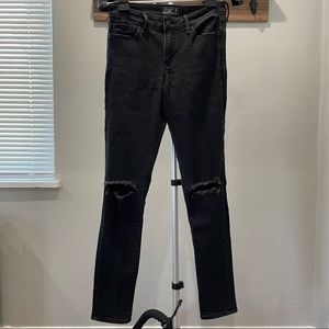 Abercrombie & Fitch Black Distressed Skinny Jeans